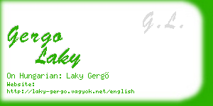 gergo laky business card